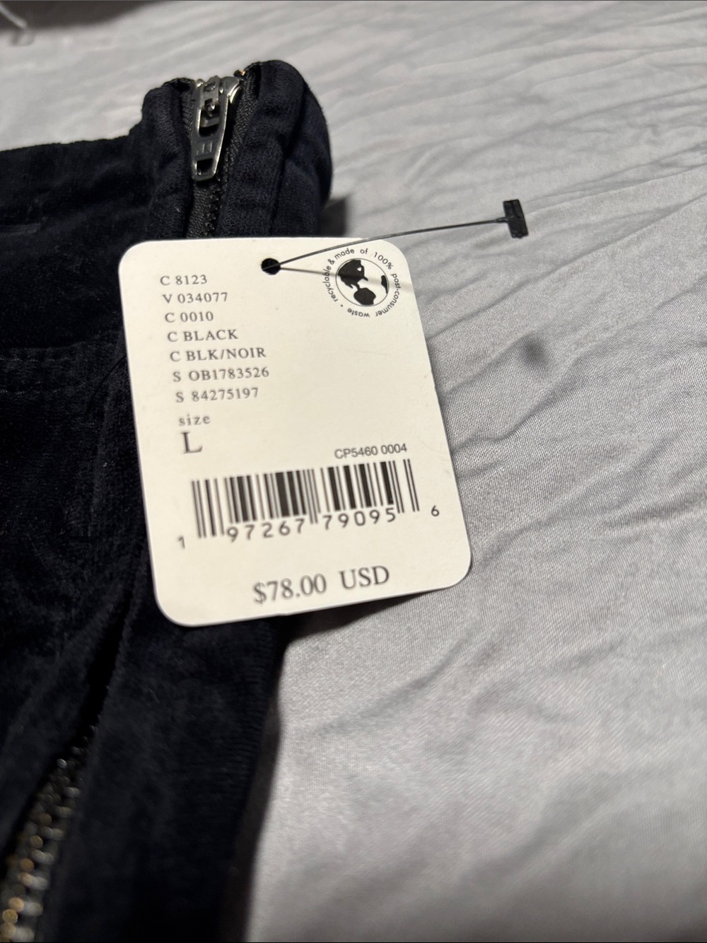 Free people Black velvet Corduroy Pants LARGE - Picture 5 of 14